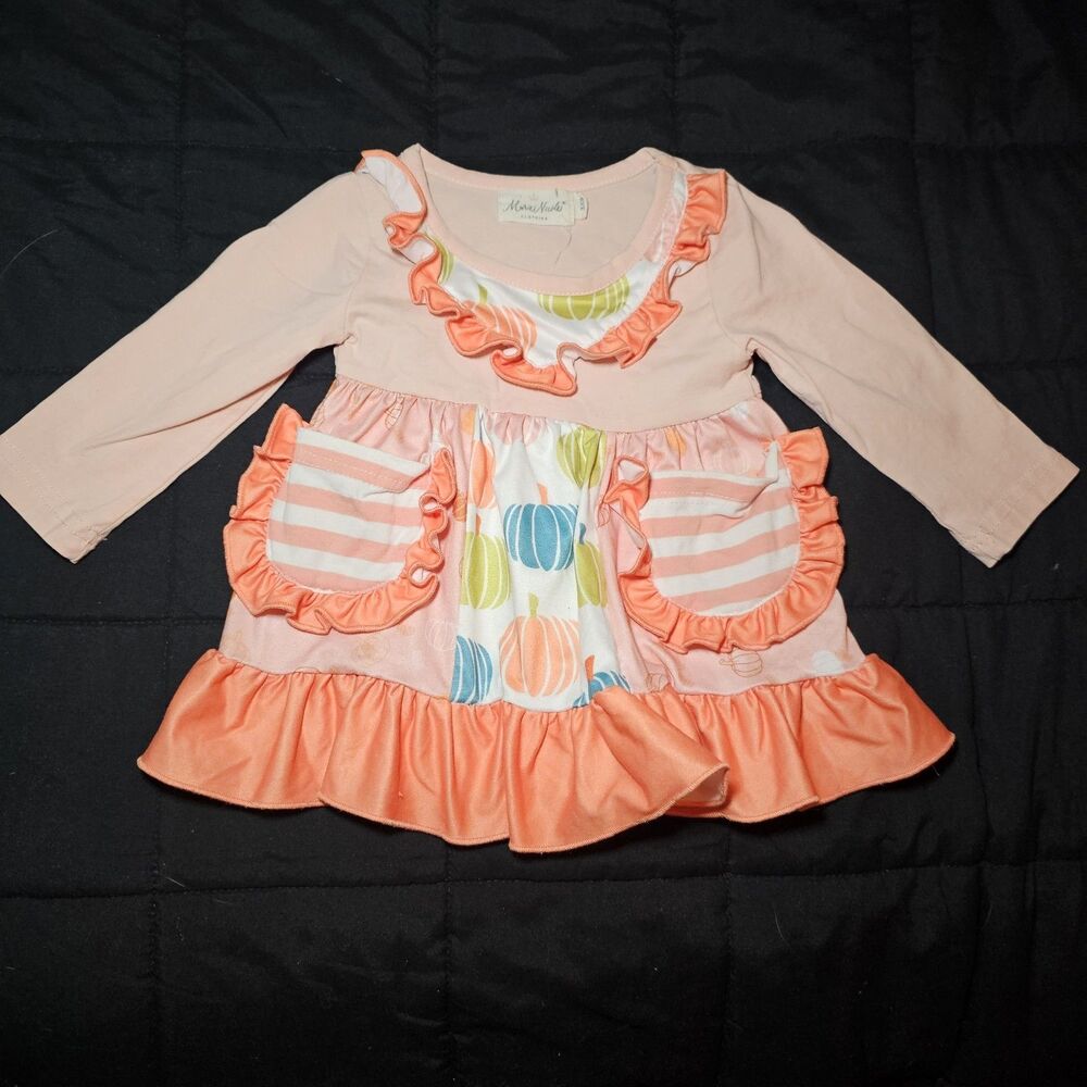 Marie Nicole Pumpkin Ruffle Tunic Dress Top 3XS